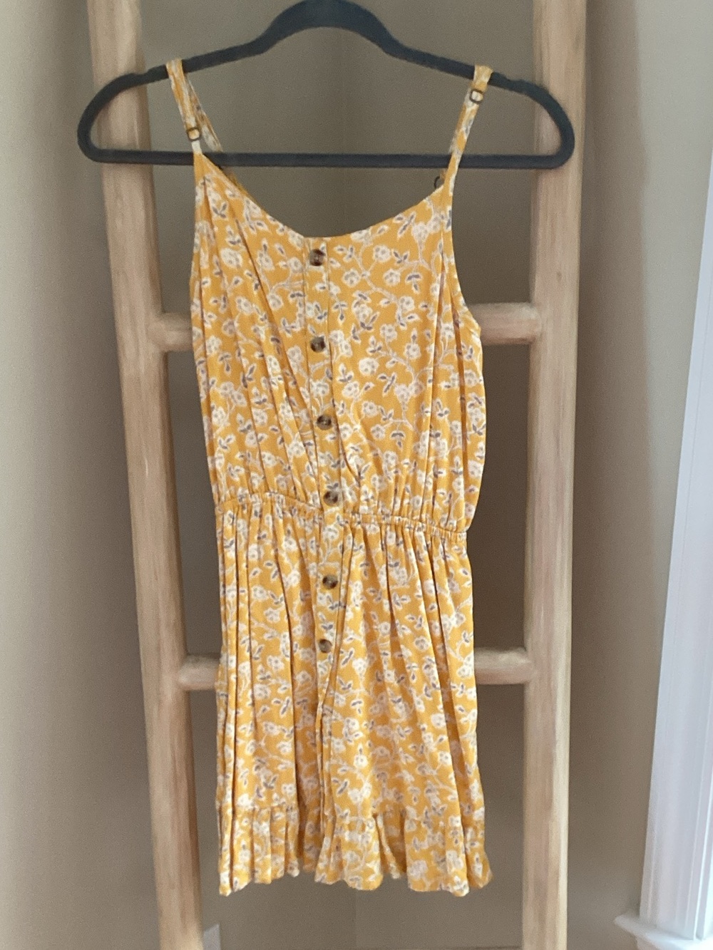 abercrombie kids Yellow Floral Button-Front Sundress